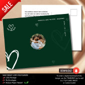 Groene FOTO Save the Date | Minimale Kwaliteit Mod Briefkaart