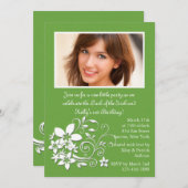 Groene foto-uitnodiging voor cluster ventilator kaart (Voorkant / Achterkant)