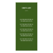 Groene foto Viering van Life Memorial Program Reclamekaart (Achterkant)