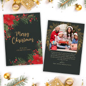 Groene foto Vrolijk kerstgroen Feestdagenkaart