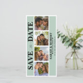 Groene fotocabine collage save the date (Staand voorkant)