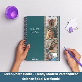 Groene fotocabine - Trendy modern gepersonaliseerd Notitieboek
