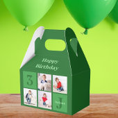 Groene Fotocollage Custom Kids Verjaardagsfeest Bedankdoosjes