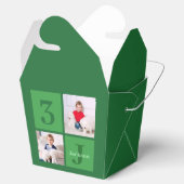 Groene Fotocollage Gepersonaliseerde Verjaardagsfe Bedankdoosjes (Geopend)
