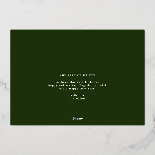 Groene Fotocollage Moderne Vreugdemomenten Lijsten Folie Feestdagenkaart (Achterkant)