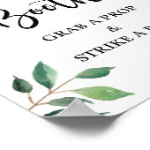 Groene fotohokje Huwelijk of Feest Bord Poster (Hoek)