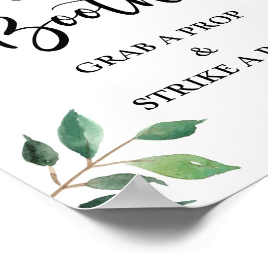 Groene fotohokje Huwelijk of Feest Bord Poster (Hoek)