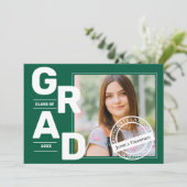 Groene Fotoklas van 2025 Afstuderen Aankondiging (Staand voorkant)