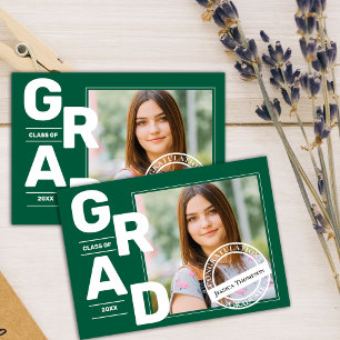 Groene Fotoklas van 2025 Afstuderen Aankondiging