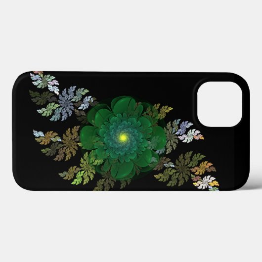 Groene Fractal Flower Case-Mate iPhone Case (Achterkant (horizontaal))