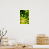 Groene fractal met gloeien poster (Keuken)