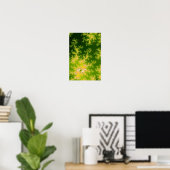 Groene fractal met gloeien poster (Thuiskantoor)