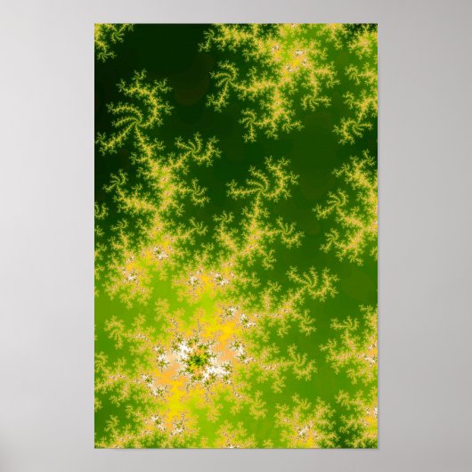 Groene fractal met gloeien poster (Voorkant)