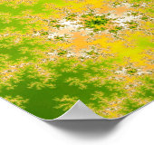 Groene fractal met gloeien poster (Hoek)