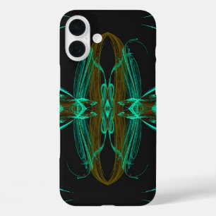 Groene Fractal-past zich aan voor alle gevallen iPhone 16 Plus Hoesje