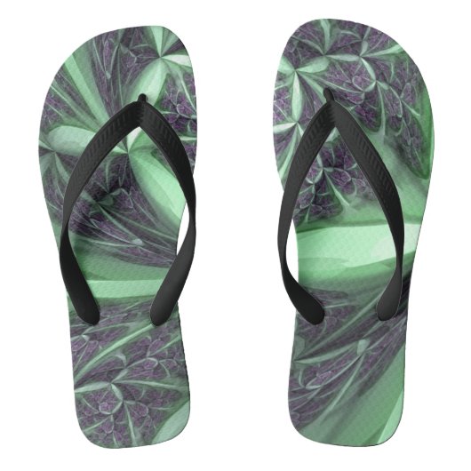 Groene Fractal Teenslippers (Voetbed)
