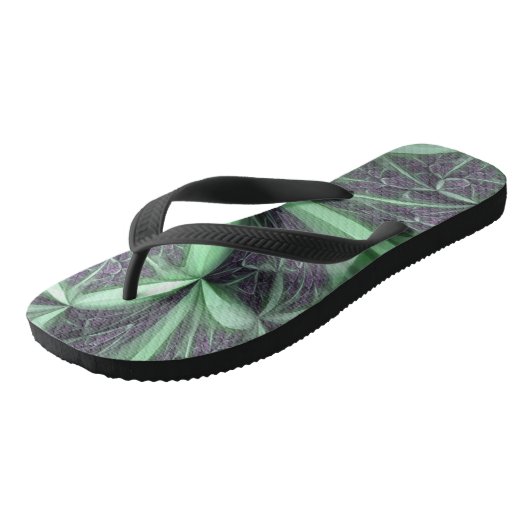 Groene Fractal Teenslippers (Schuin)