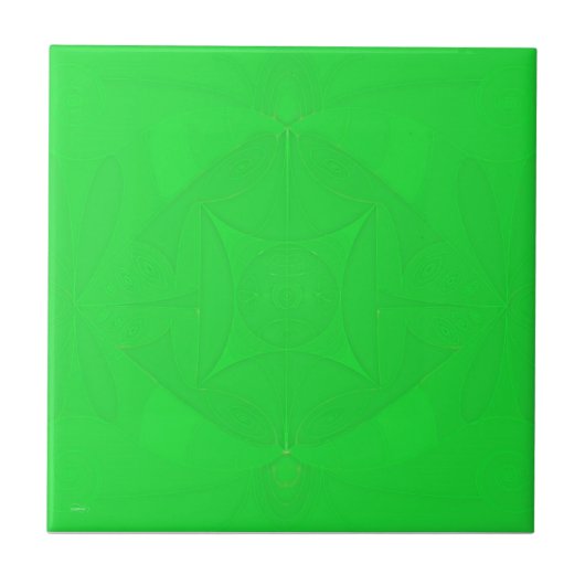 Groene fractal tegel Stuk 4 van 6 Tegeltje (Voorkant)
