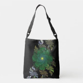 Groene Fractale Bloem Crossbody Tas (Achterkant)