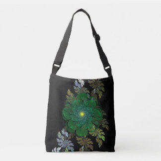 Groene Fractale Bloem Crossbody Tas