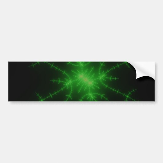 Groene fractale explosie met gloeien bumpersticker (Voorkant)