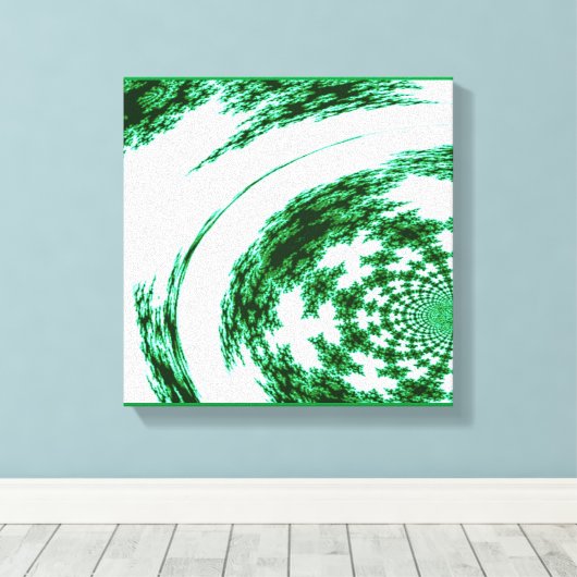Groene fractale kunst canvas afdruk (Insitu (Houten vloer))