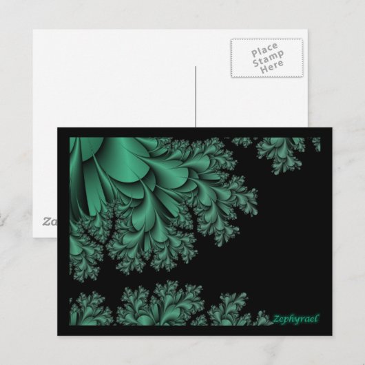 groene fractale postkaarten (Voorkant / Achterkant)