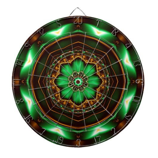 Groene fractalversiering dartbord (Voorkant)