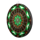 Groene fractalversiering dartbord (Voorkant Rechts)