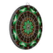 Groene fractalversiering dartbord (Voorkant Links)