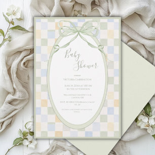 Groene frameblokken eenvoudige baby shower kaart