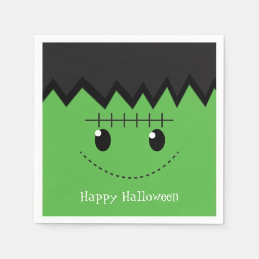Groene Frankenstein Halloween Kostuum Feestservett Servetten (Voorkant)