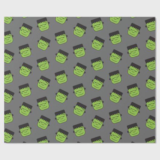 Groene Frankenstein koppatroon Halloween Cadeaupapier (Vlak)