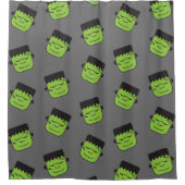 Groene Frankenstein koppatroon Halloween Douchegordijn (Voorkant)