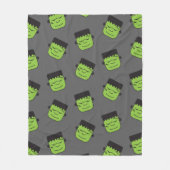 Groene Frankenstein koppatroon Halloween Fleece Deken (Voorkant)
