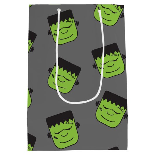 Groene Frankenstein koppatroon Halloween Medium Cadeauzakje (Achterkant)