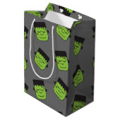 Groene Frankenstein koppatroon Halloween Medium Cadeauzakje (Achterkant Gekanteld)