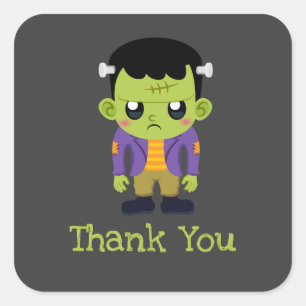 Groene Frankenstein Monster Halloween Dank u Vierkante Sticker