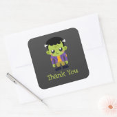 Groene Frankenstein Monster Halloween Dank u Vierkante Sticker (Envelop)