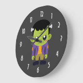 Groene Frankenstein Monster Halloween Large Clock Grote Klok (Hoek)