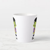 Groene Frankenstein Monster Halloween Latte Mok (Voorkant)