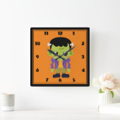 Groene Frankenstein Monster Halloween Square Wall Vierkante Klok (Huis)