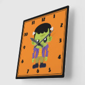 Groene Frankenstein Monster Halloween Square Wall Vierkante Klok (Hoek)