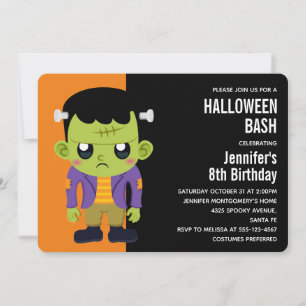 Groene Frankenstein Monster Halloween Uitnodiging