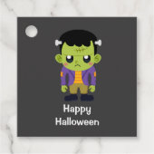 Groene Frankenstein Monster Happy Halloween Bedankjes Labels (Voorkant)