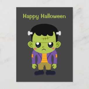 Groene Frankenstein Monster Happy Halloween Briefkaart