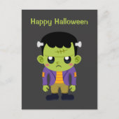 Groene Frankenstein Monster Happy Halloween Briefkaart (Voorkant)