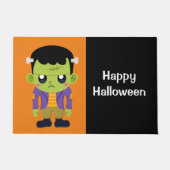 Groene Frankenstein Monster Happy Halloween Deurmat (Voorkant)