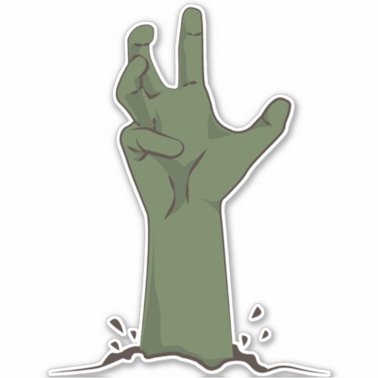 Groene Frankenstein Monster's Hand en Arm Sticker (Voorkant)