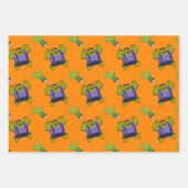 Groene Frankenstein Zombie Hand Halloween Cadeau Inpakpapier Vel (Voorkant 3)